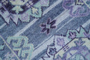 Hand knotted 2.6x8 Purple transitional geometrical Design Wool Area Rug