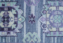 Hand knotted 2.6x8 Purple transitional geometrical Design Wool Area Rug