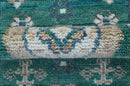 Hand knotted 2.6x8 Teal Traditional Khotan Design Wool Area Rug