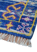 Hand knotted 2x3 Blue Traditional Transitional Design Wool Area Rug