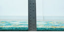 Hand knotted 2x3 Yellow And Teal Traditional Khotan Design Wool Area Rug