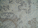 Hand Knotted Wool Rug 2x4 Charcoal Beige and Olive Traditional Vintage Persian Design