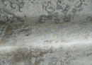 Hand Knotted Wool Rug 2x4 Charcoal Beige and Olive Traditional Vintage Persian Design