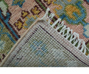 Hand knotted 2x6 Peach And Green Traditional Oushak Design Wool Area Rug by The Rug Decor