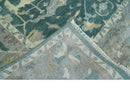 Hand Knotted Oriental Oushak Teal and Gray Multi Size Wool Area Rug