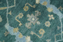 Hand Knotted Oriental Oushak Teal and Gray Multi Size Wool Area Rug