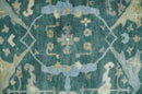 Hand Knotted Oriental Oushak Teal and Gray Multi Size Wool Area Rug