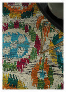 Hand Knotted 4.5x6.5 Multicolor Persian made of Recycled Silk Area Rug | OP66
