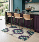 Hand-Knotted Recycled Silk Area Rug 4x6 - Modern Persian Beige Violet Green Design