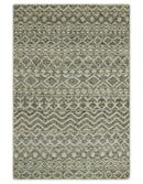 Hand Knotted 4x6 Beige, Camel and Olive Modern Contemporary Southwestern Tribal Trellis Recycled Silk Area Rug | OP59