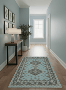 Hand knotted 4x6 Persian Blue and Brown Antique Vintage Wool Area Rug  | TRD242846