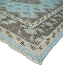 Hand knotted 4x6 Persian Blue and Brown Antique Vintage Wool Area Rug  | TRD242846