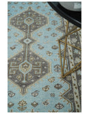 Hand knotted 4x6 Persian Blue and Brown Antique Vintage Wool Area Rug  | TRD242846
