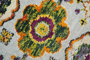 Hand Knotted 4x6 Silver, Mustard and Gold Persian Oushak made of Recycled Silk Area Rug | OP65