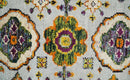 Hand Knotted 4x6 Silver, Mustard and Gold Persian Oushak made of Recycled Silk Area Rug | OP65