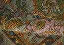 Hand Knotted Wool Traditional Oushak Area Rug - Silver Rust Gray
