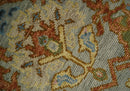 Hand Knotted Wool Traditional Oushak Area Rug - Silver Rust Gray