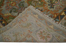 Hand Knotted Wool Traditional Oushak Area Rug - Silver Rust Gray