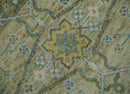 Hand Knotted Beige, Ivory and Gray Oushak Custom Made Wool Rug