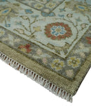 Oushak Hand Knotted Turkish Wool Area Rug - Beige Ivory Gray by The Rug Decor