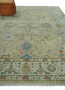 Oushak Hand Knotted Turkish Wool Area Rug - Beige Ivory Gray by The Rug Decor