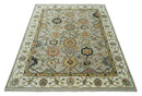 Hand Knotted Beige, Mustard and Ivory Traditional Oriental Oushak Custom Made Wool area Rug