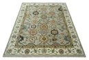 Hand Knotted Traditional Wool Oriental Turkish Oushak Area Rug - Beige Mustard Ivory by The Rug Decor