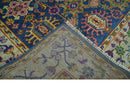 Hand Knotted Blue and Beige Persian Oushak Wool Rug
