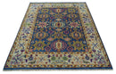 Blue and Beige Hand Knotted Traditional Persian Oushak Wool Area Rug by The Rug Decor
