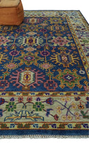 Blue and Beige Hand Knotted Traditional Persian Oushak Wool Area Rug by The Rug Decor