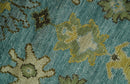 Hand Knotted Teal and Gold Traditional Oushak Multi Size Wool Area Rug