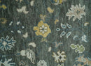 Green and Ivory Hand-Knotted Oushak Wool Area Rug - Traditional by The Rug Decor