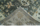 Green and Ivory Hand-Knotted Oushak Wool Area Rug - Traditional by The Rug Decor