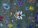 Charcoal Ivory Hand Knotted Persian Oushak Traditional Wool Area Rug by The Rug Decor