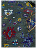 Charcoal Ivory Hand Knotted Persian Oushak Traditional Wool Area Rug by The Rug Decor