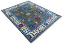 Charcoal Ivory Hand Knotted Persian Oushak Traditional Wool Area Rug by The Rug Decor
