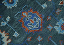 Teal Blue and Ivory Hand Knotted Wool Oushak Area Rug - Traditional Multi Size by The Rug Decor