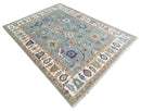 Wool Hand Knotted Area Rug in Gray and Ivory - Traditional Oriental Oushak Style by The Rug Decor