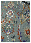 Wool Hand Knotted Area Rug in Gray and Ivory - Traditional Oriental Oushak Style by The Rug Decor