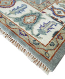 Wool Hand Knotted Area Rug in Gray and Ivory - Traditional Oriental Oushak Style by The Rug Decor