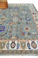 Wool Hand Knotted Area Rug in Gray and Ivory - Traditional Oriental Oushak Style by The Rug Decor