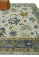 Hand Knotted Wool Persian Oushak Traditional Area Rug with Beige and Gray Tones by The Rug Decor