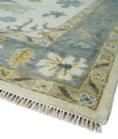 Hand Knotted Wool Persian Oushak Traditional Area Rug with Beige and Gray Tones by The Rug Decor
