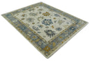Hand Knotted Wool Persian Oushak Traditional Area Rug with Beige and Gray Tones by The Rug Decor