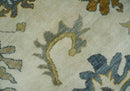 Hand Knotted Wool Persian Oushak Traditional Area Rug with Beige and Gray Tones by The Rug Decor