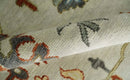 Hand Knotted Wool Area Rug Ivory Charcoal Blue Oushak Traditional Vintage Design by The Rug Decor