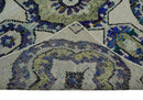 Hand Knotted 5x8 Beige, Violet and Olive Persian made of Recycled Silk Area Rug | OP98