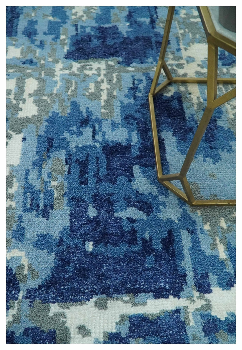 5x8 Modern Abstract Hand Knotted Wool Area Rug