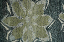 Hand Knotted 5x8 Charcoal, Beige and Olive Floral Persian made of Recycled Silk Area Rug | OP90