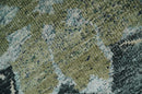 Hand Knotted 5x8 Charcoal, Beige and Teal Floral Persian made of Recycled Silk Area Rug | OP122